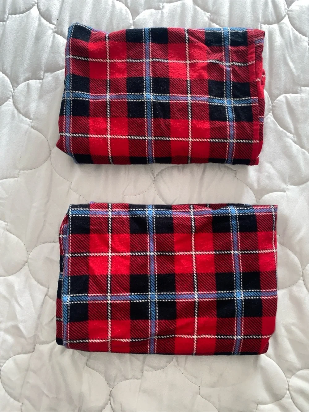 Tartan Red Plaid Standard Queen Pillowcases Flannel Set Of 2